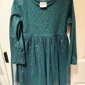 Hannah Teal Dress with Gold Stars